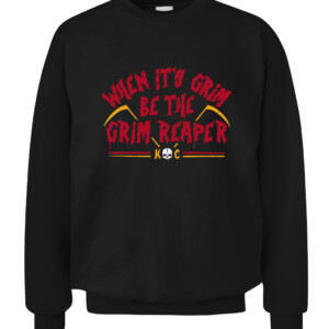 WHEN IT'S GRIM, BE THE GRIM REAPER SHIRT Kansas City Chiefs Patrick Mahomes CACS black front.jpg