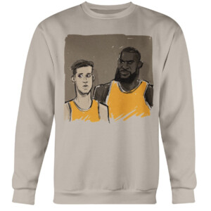Lakers Rookie With King James Shirt LeBron James Austin Reaves Los Angeles Lakers Crewneck