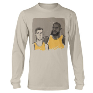 Lakers Rookie With King James Shirt LeBron James Austin Reaves Los Angeles Lakers Longsleeve