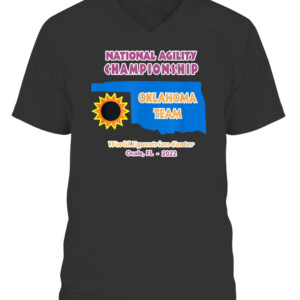 2022 National Agility Championship Oklahoma Team T Shirt CAVN black front.jpg
