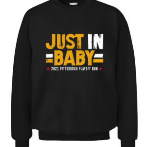 JUST IN, BABY SHIRT Pittsburgh Steelers 2021 '22 playoffs CACS black front.jpg