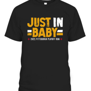 JUST IN, BABY SHIRT Pittsburgh Steelers 2021 '22 playoffs CAPT black front.jpg