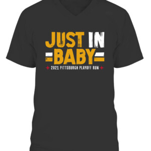 JUST IN, BABY SHIRT Pittsburgh Steelers 2021 '22 playoffs CAVN black front.jpg
