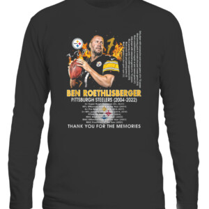Thank You For The Memories Ben Roethlisberger 2004 2022 T Shirt Pittsburgh Steelers CALS black front.jpg