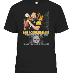 Thank You For The Memories Ben Roethlisberger 2004 2022 T Shirt Pittsburgh Steelers CAPT black front.jpg