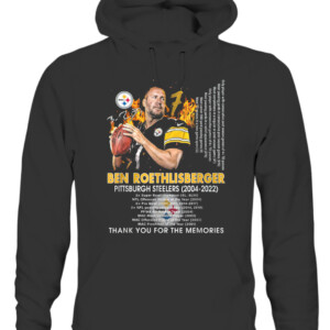 Thank You For The Memories Ben Roethlisberger 2004 2022 T Shirt Pittsburgh Steelers CAUH black front.jpg