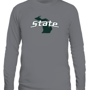 MICHIGAN STATE LOGO SHIRT Michigan State Spartans CALS graphite heather front.jpg