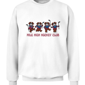 MILE HIGH HOCKEY CLUB GD SHIRT Dancing 4 Colorado Avalanche CACS white front 1.jpg