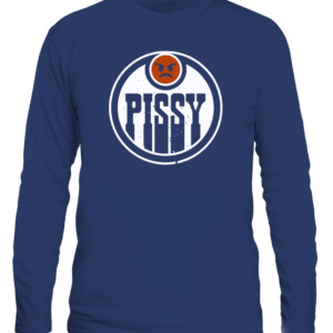 PISSY SHIRT Edmonton Oilers PISSY REPORTER EDMONTON CALS navy front.jpg