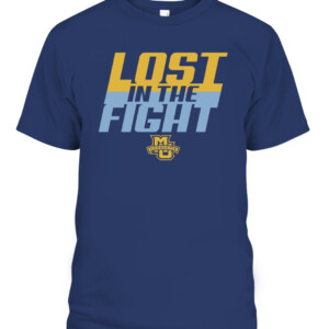 LOST IN THE FIGHT SHIRT Marquette Golden Eagles CABT navy front.jpg