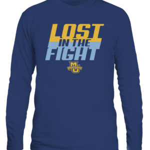 LOST IN THE FIGHT SHIRT Marquette Golden Eagles CALS navy front.jpg
