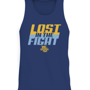 LOST IN THE FIGHT SHIRT Marquette Golden Eagles CATT navy front.jpg