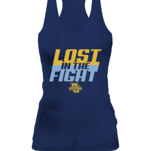 LOST IN THE FIGHT SHIRT Marquette Golden Eagles CAWT navy front.jpg