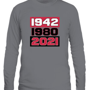 GLORY YEARS 1942 1980 2021 SHIRT Georgia Bulldogs College Football Playoff 2021 National Champions CALS graphite heather front.jpg