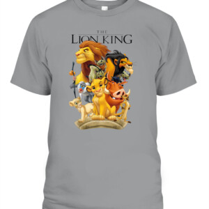 Lion King Pride Land Characters Graphic T Shirt Disney CAPT sport grey front.jpg
