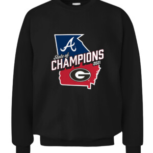 2021 State of Champions T Shirt Georgia Bulldogs Atlanta Braves CACS black front.jpg