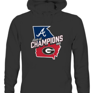 2021 State of Champions T Shirt Georgia Bulldogs Atlanta Braves CAUH black front.jpg