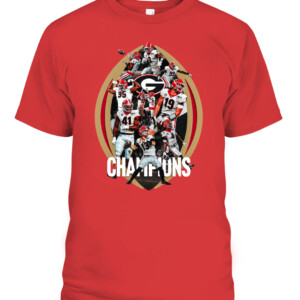 Georgia Bulldogs College Football Playoff 2021 National Champions Rosters Shirt CAPT red front.jpg