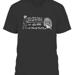 Just A Brick Oven & Some Gúy From Naples Lil’ Frankie’s T Shirt APPAREL, CLOTHING, GRAPHIC T SHIRTS, ITALIAN, LIL' FRANKIE'S, NEAPOLITAN PIZZA, NEIGHBORHOOD SPOT, NEW YORK, NYC, CAVN black front.jpg
