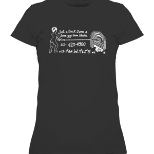 Just A Brick Oven & Some Gúy From Naples Lil’ Frankie’s T Shirt APPAREL, CLOTHING, GRAPHIC T SHIRTS, ITALIAN, LIL' FRANKIE'S, NEAPOLITAN PIZZA, NEIGHBORHOOD SPOT, NEW YORK, NYC, CAWTS black front.jpg