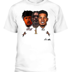 Tres Amigos Shirt Joe Burrow Tres Amigos Cincinnati Bengals Shirt Ja'Marr Chase CABT white front.jpg