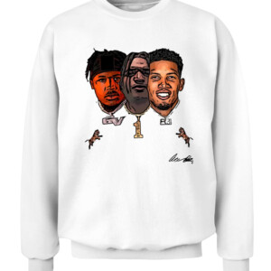 Tres Amigos Shirt Joe Burrow Tres Amigos Cincinnati Bengals Shirt Ja'Marr Chase CACS white front.jpg