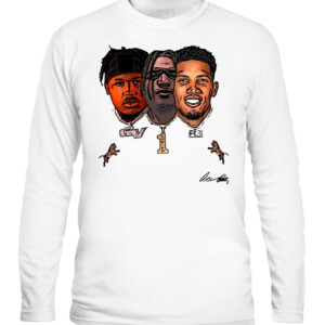 Tres Amigos Shirt Joe Burrow Tres Amigos Cincinnati Bengals Shirt Ja'Marr Chase CALS white front.jpg