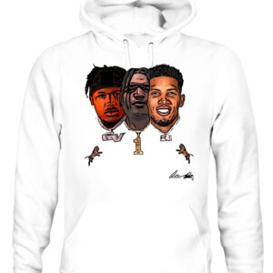 Tres Amigos Shirt Joe Burrow Tres Amigos Cincinnati Bengals Shirt Ja'Marr Chase CAUH white front.jpg