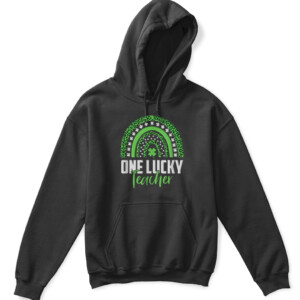 St Patricks Day Rainbow One Lucky Teacher Embroidery style T Shirt