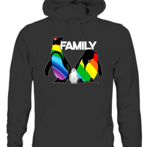 LGBT Penguin Family Shirt CAUH black front.jpg