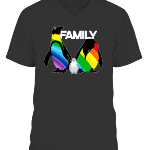 LGBT Penguin Family Shirt CAVN black front.jpg