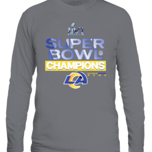LOS ANGELES RAMS 2022 Super Bowl LVI Champions Locker Room Trophy T Shirt CALS graphite heather front.jpg