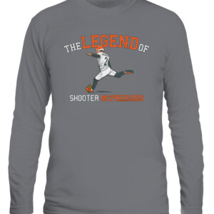 THE LEGEND OF SHOOTER MCPHERSON SHIRT Evan McPherson Cincinnati Bengals CALS graphite heather front.jpg