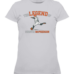 THE LEGEND OF SHOOTER MCPHERSON SHIRT Evan McPherson Cincinnati Bengals CAWTS heather grey front.jpg