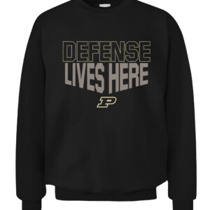 DEFENSE LIVES HERE SHIRT Purdue Boilermakers CACS black front.jpg