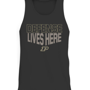 DEFENSE LIVES HERE SHIRT Purdue Boilermakers CATT black front.jpg