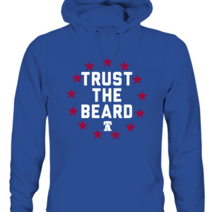 TRUST THE BEARD SHIRT James Harden Philadelphia 76ers Sixers CAUH royal front.jpg