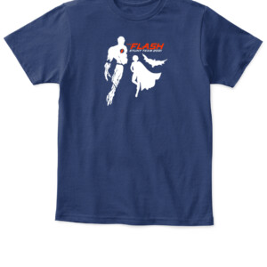 THE FLASH STUNT TEAM 2021 SHIRT Ezra Miller Michael Keaton Batman DC Movie APKT navy front.jpg