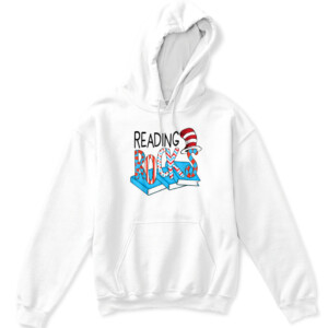 Reading Rocks Book Teacher Red White Stripe Students Kids T Shirt APKH white front.jpg