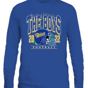 THE BOYS LA HELMET SHIRT Los Angeles Rams Los Angeles THE BOYS 2022 FOOTBALL CALS royal front.jpg