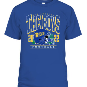 THE BOYS LA HELMET SHIRT Los Angeles Rams Los Angeles THE BOYS 2022 FOOTBALL CAPT royal front.jpg