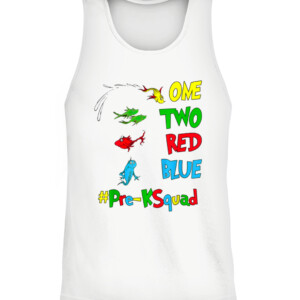 Pre K Teacher Oh The Places One Two Red Blue Fish Reading T Shirt CATT white front.jpg