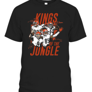 CINCINNATI JUNGLE KINGS SHIRT Ja'Marr Chase Tee Higgins Tyler Boyd JOE BURROW Cincinnati Bengals CAPT black front.jpg