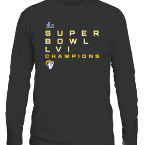 SUPER BOWL LVI CHAMPIONS ROSTER SIGNATURE SHIRT Los Angeles Rams 2022 Super Bowl LVI Champions CALS black front.jpg