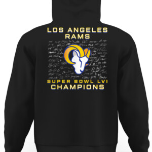 SUPER BOWL LVI CHAMPIONS ROSTER SIGNATURE SHIRT Los Angeles Rams 2022 Super Bowl LVI Champions CAUH black back.jpg