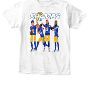CHAMPS SHIRT Odell Beckham Jr Aaron Donald Cooper Kupp Matthew Stafford Los Angeles Rams 2022 Super Bowl LVI Champions APKT white front.jpg