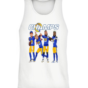CHAMPS SHIRT Odell Beckham Jr Aaron Donald Cooper Kupp Matthew Stafford Los Angeles Rams 2022 Super Bowl LVI Champions CATT white front.jpg