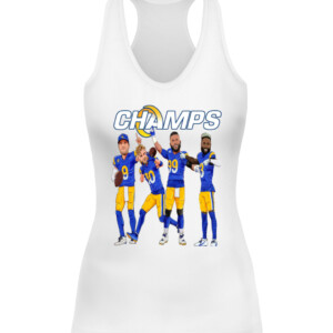 CHAMPS SHIRT Odell Beckham Jr Aaron Donald Cooper Kupp Matthew Stafford Los Angeles Rams 2022 Super Bowl LVI Champions CAWT white front.jpg