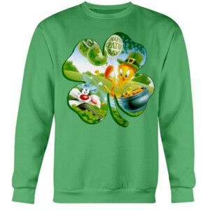 Looney Tunes Tweety Shamrock T Shirt St Patrick's Day Crewneck