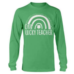 One Lucky Teacher St Patrick’s Day Women Green Cute Rainbow T Shirt Longsleeve